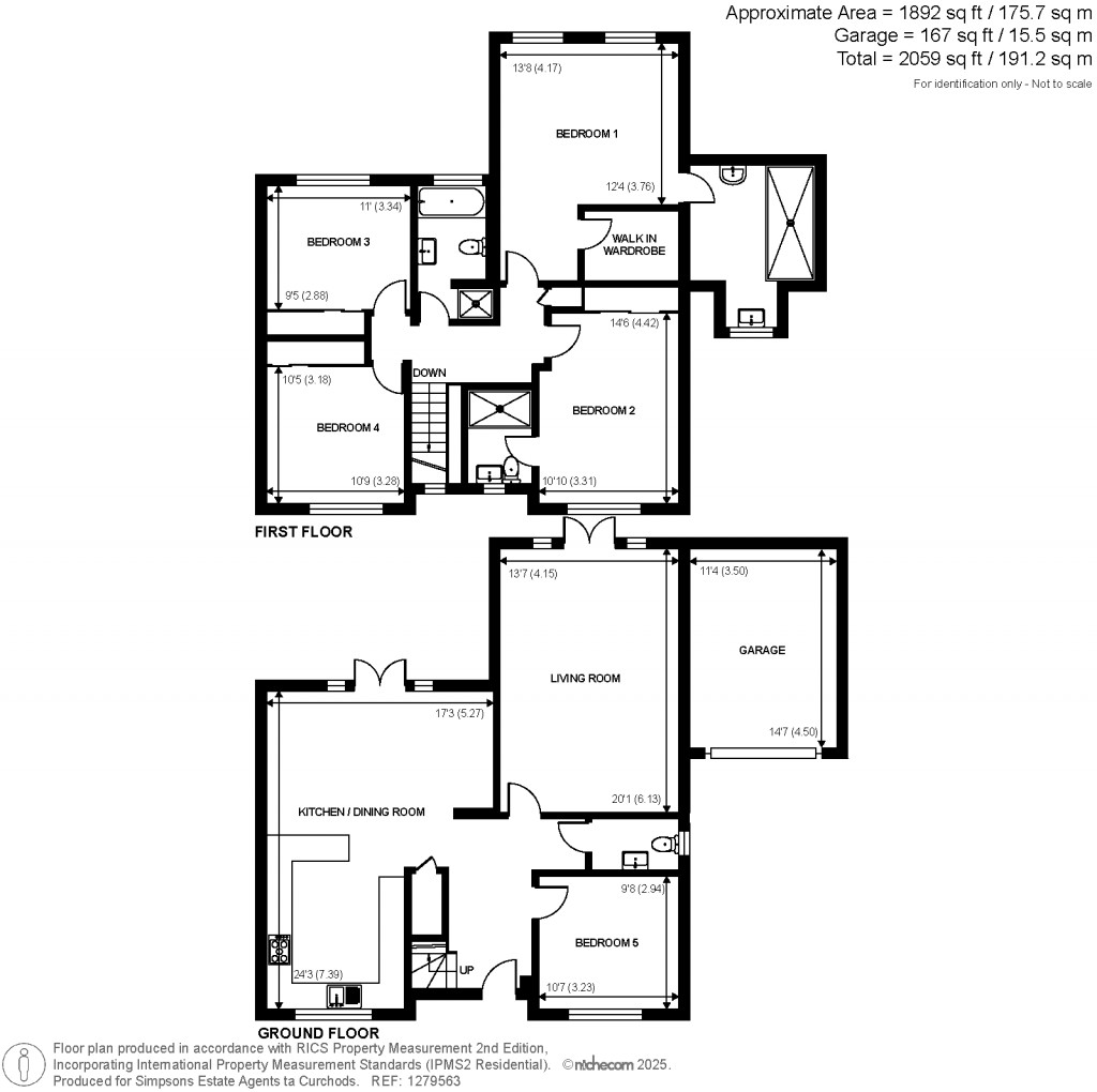Floorplans For Oakington Close, Sunbury-On-Thames, TW16