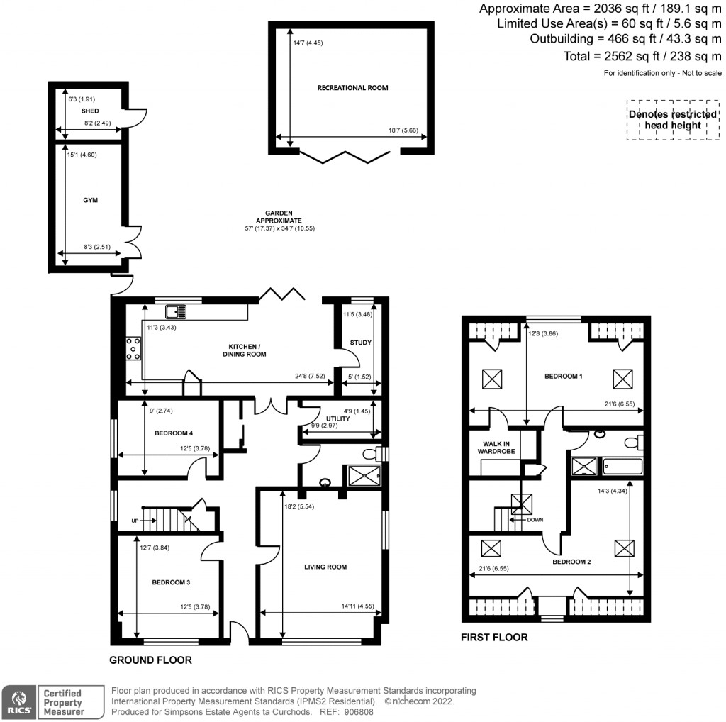 Floorplans For Kilmiston Avenue, Shepperton, Surrey
