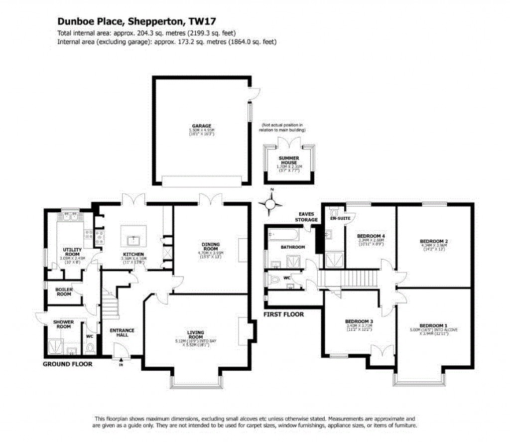Floorplans For Dunboe Place, Shepperton, Surrey
