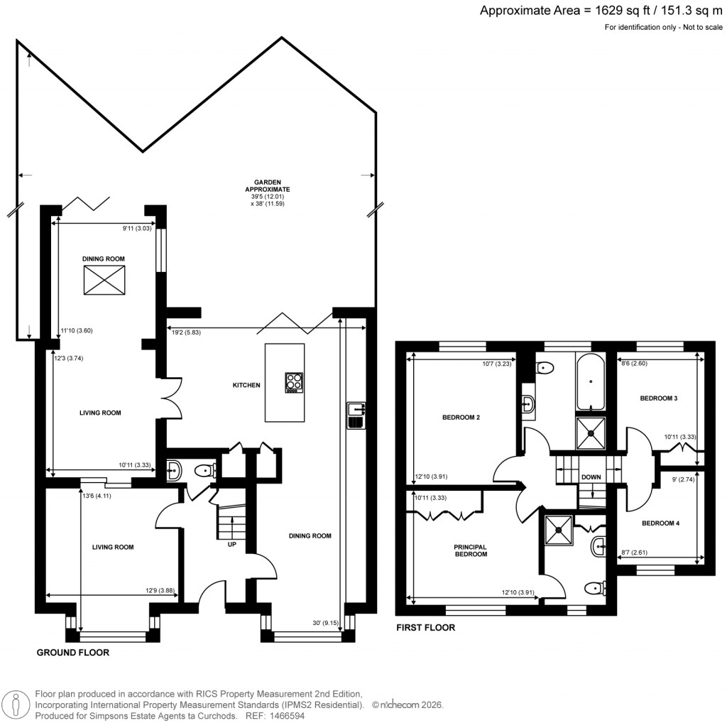 Floorplans For Crescent Road, Shepperton, Surrey
