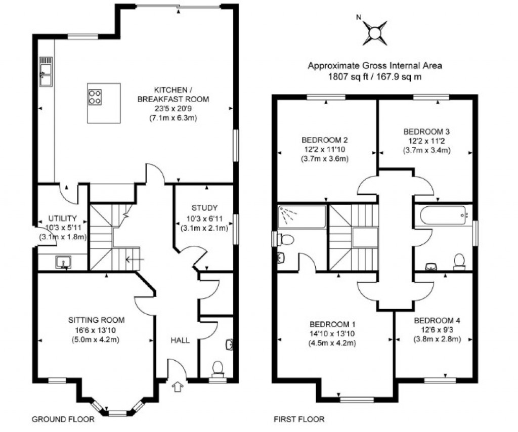 Floorplans For The Glade, Fetcham, Surrey