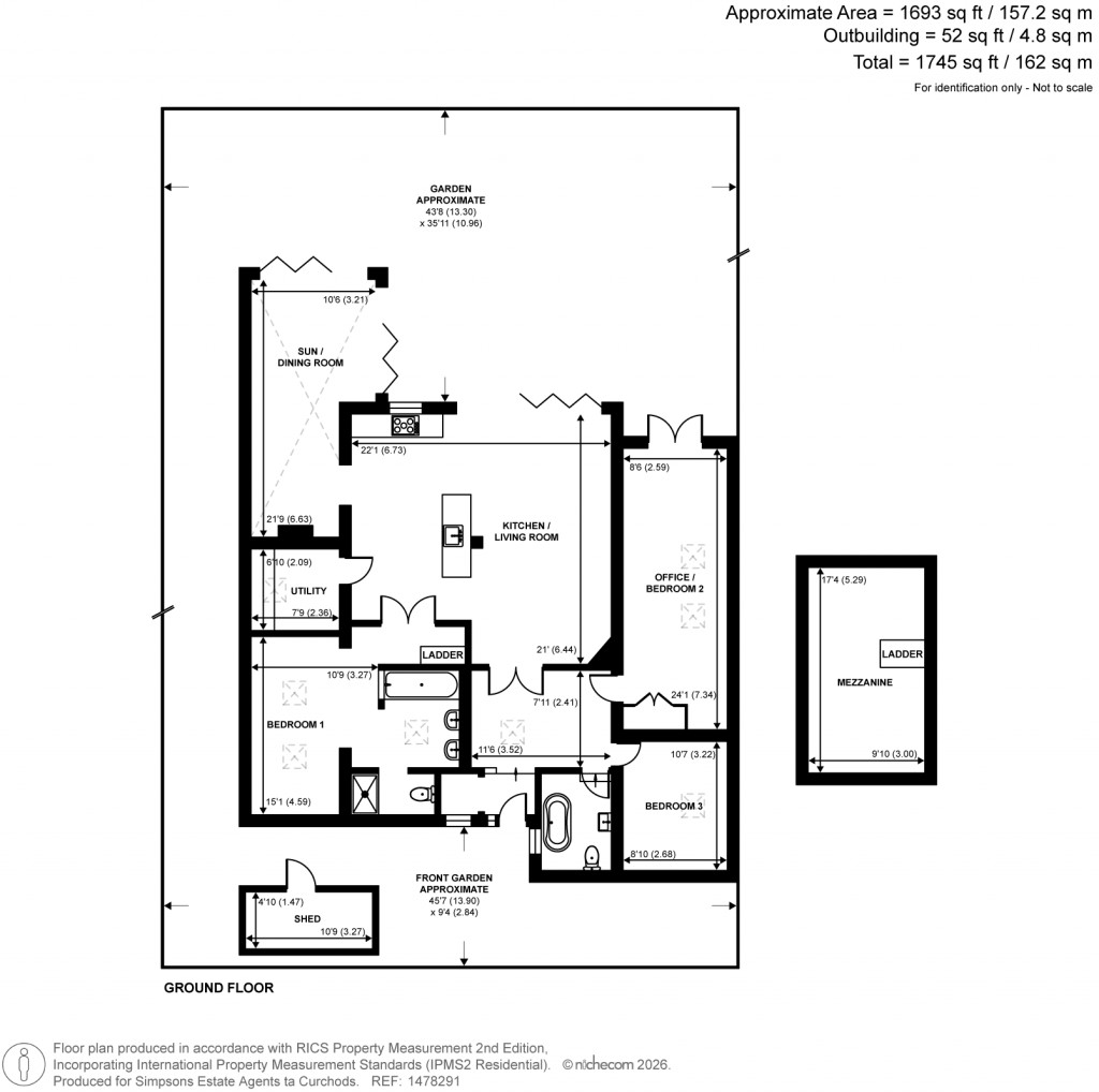 Floorplans For Pharaohs Island, Shepperton, Surrey