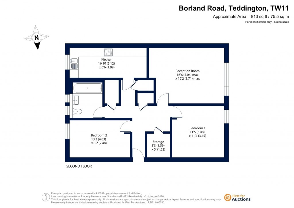 Floorplans For Borland Road, Teddington