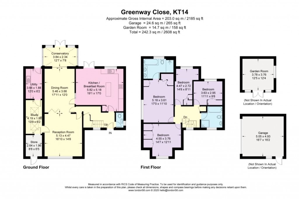 Floorplans For Greenway Close, West Byfleet, Surrey