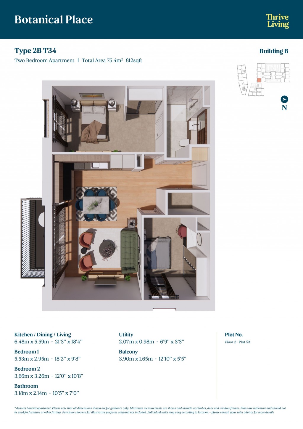 Floorplans For Tea Tree House, Botanical Gardens, West Byfleet, KT14
