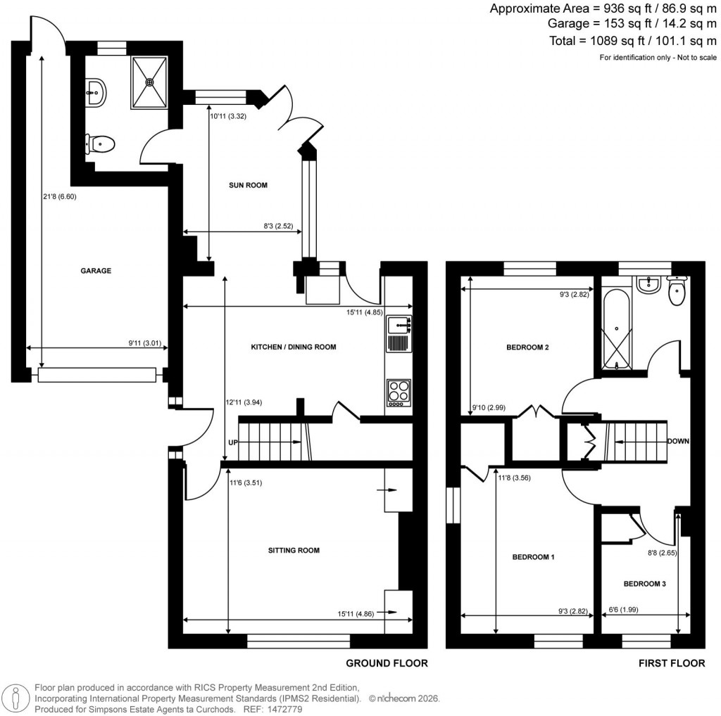 Floorplans For Magdalen Close, Byfleet, Surrey