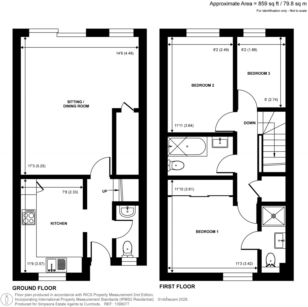 Floorplans For Rowley Close, Pyrford, Surrey