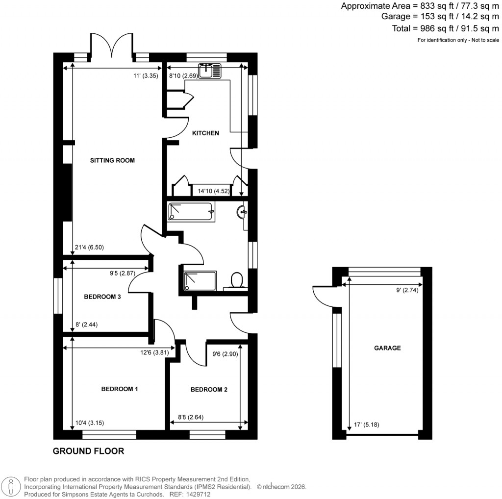 Floorplans For Hollies Avenue, West Byfleet, Surrey