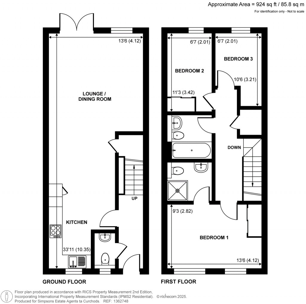 Floorplans For Marsh Close, Addlestone, Surrey