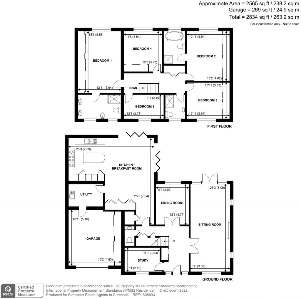Floorplans For Drynham Park, Weybridge, Surrey