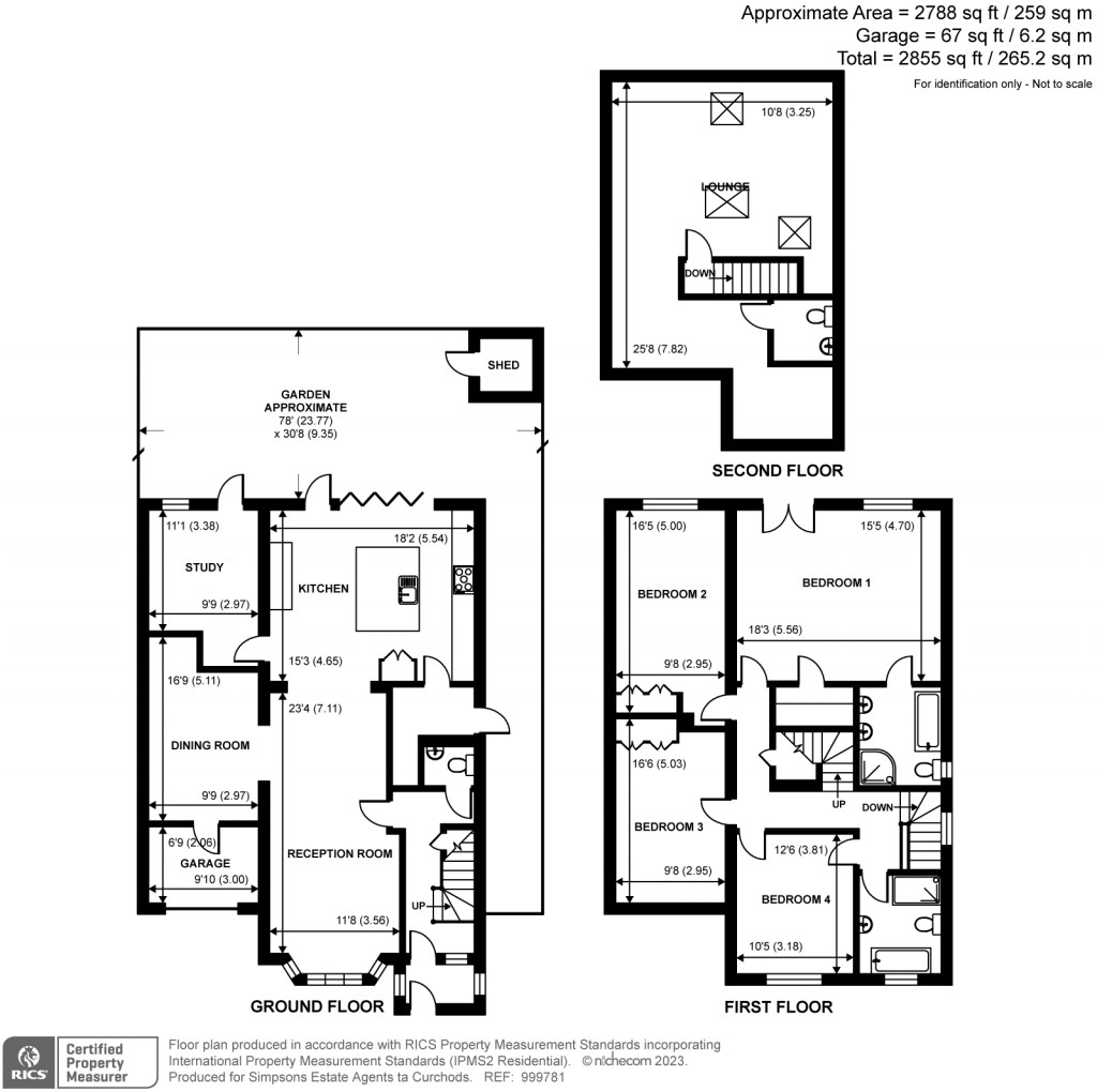 Floorplans For Oakhill Road, Addlestone, Surrey, KT15