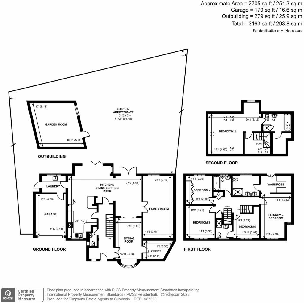 Floorplans For Marrowells, Weybridge, Surrey