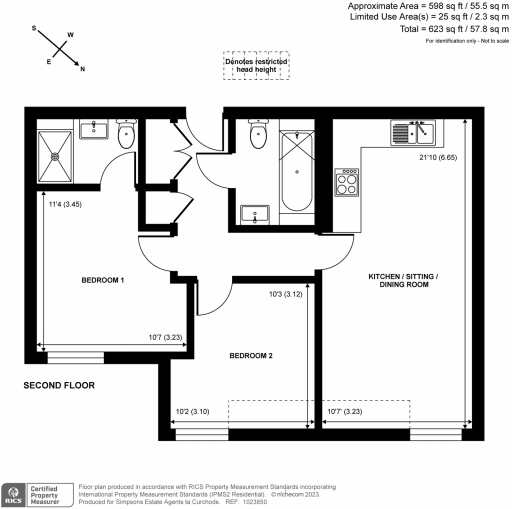 Floorplans For Harrow Close, Addlestone, Surrey