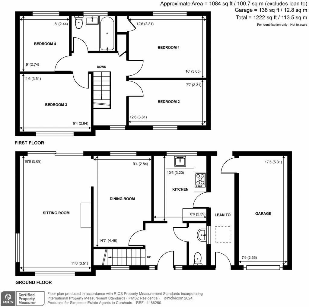 Floorplans For Ongar Hill, Addlestone, Surrey