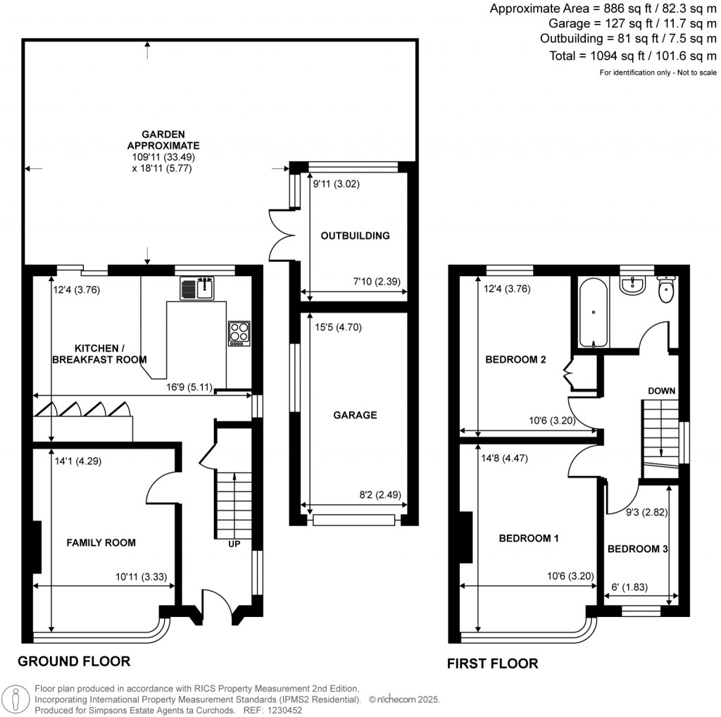 Floorplans For Birchfield Close, Addlestone, Surrey
