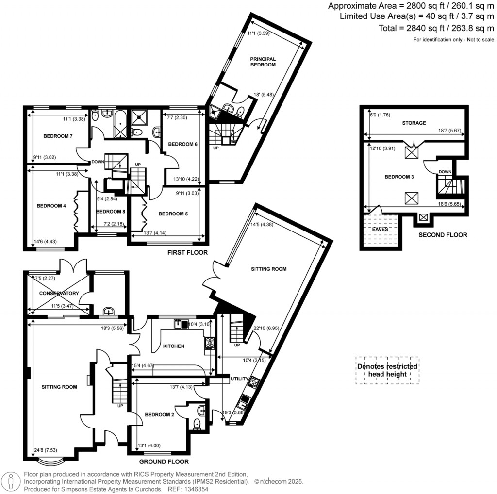 Floorplans For Segrave Close, Weybridge, Surrey