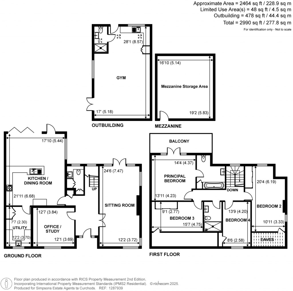 Floorplans For Hamm Court, Weybridge, KT13