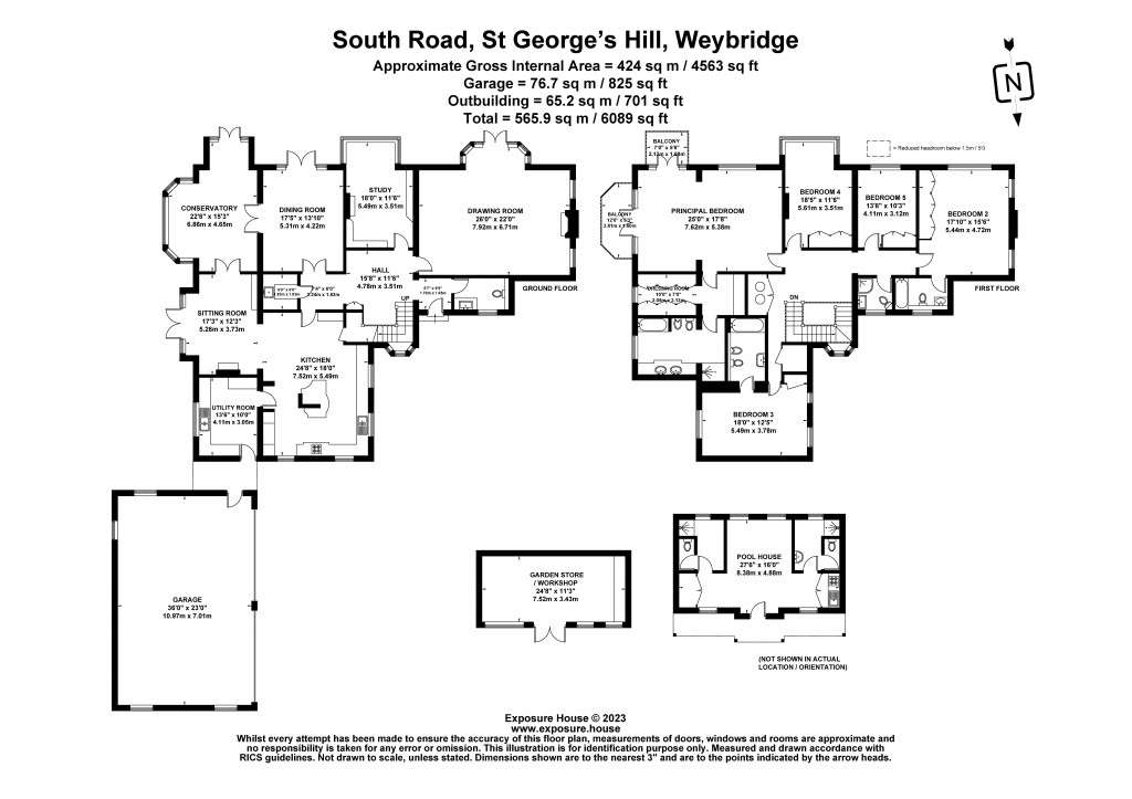 Floorplans For South Road, St. Georges Hill, Surrey