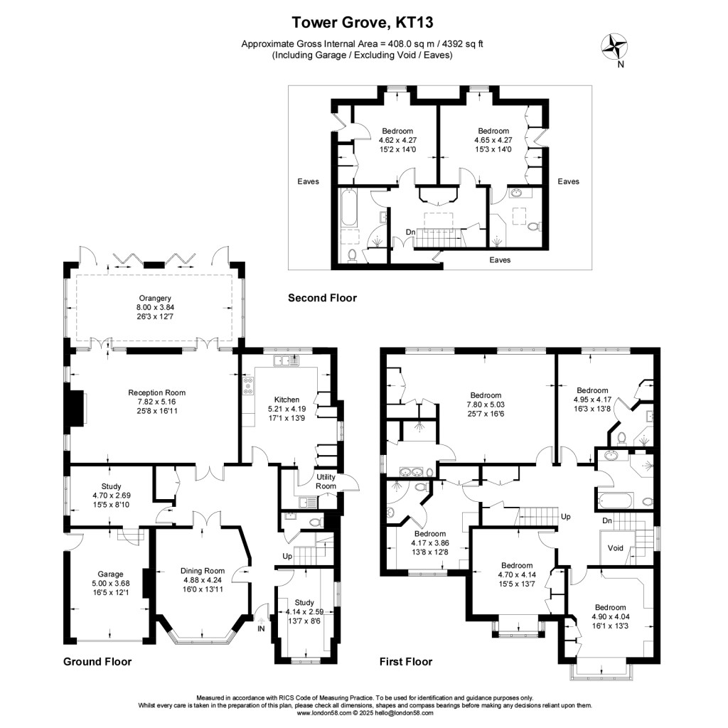 Floorplans For Tower Grove, Weybridge, Surrey