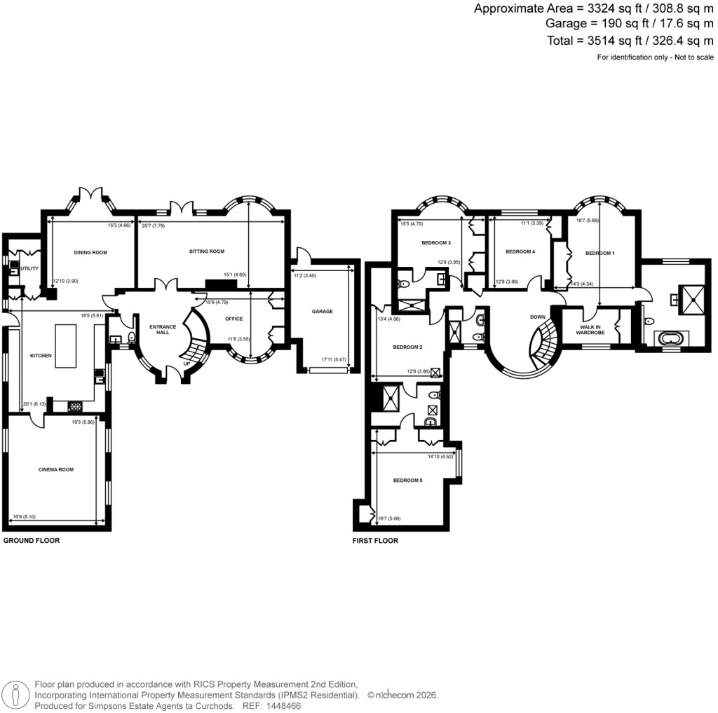 Floorplans For The Fairway, Weybridge, Surrey