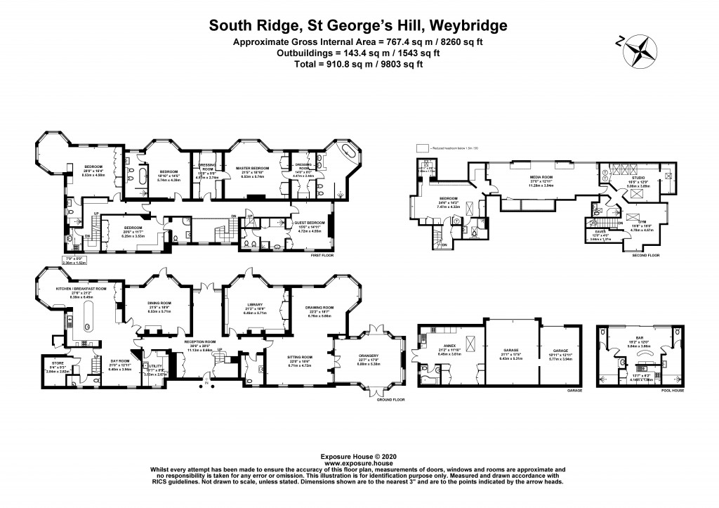 Floorplans For South Ridge, St George's Hill, Surrey