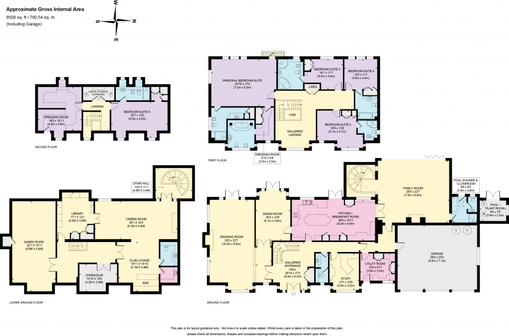 Floorplans For Abbotswood Drive, St George's Hill, Surrey