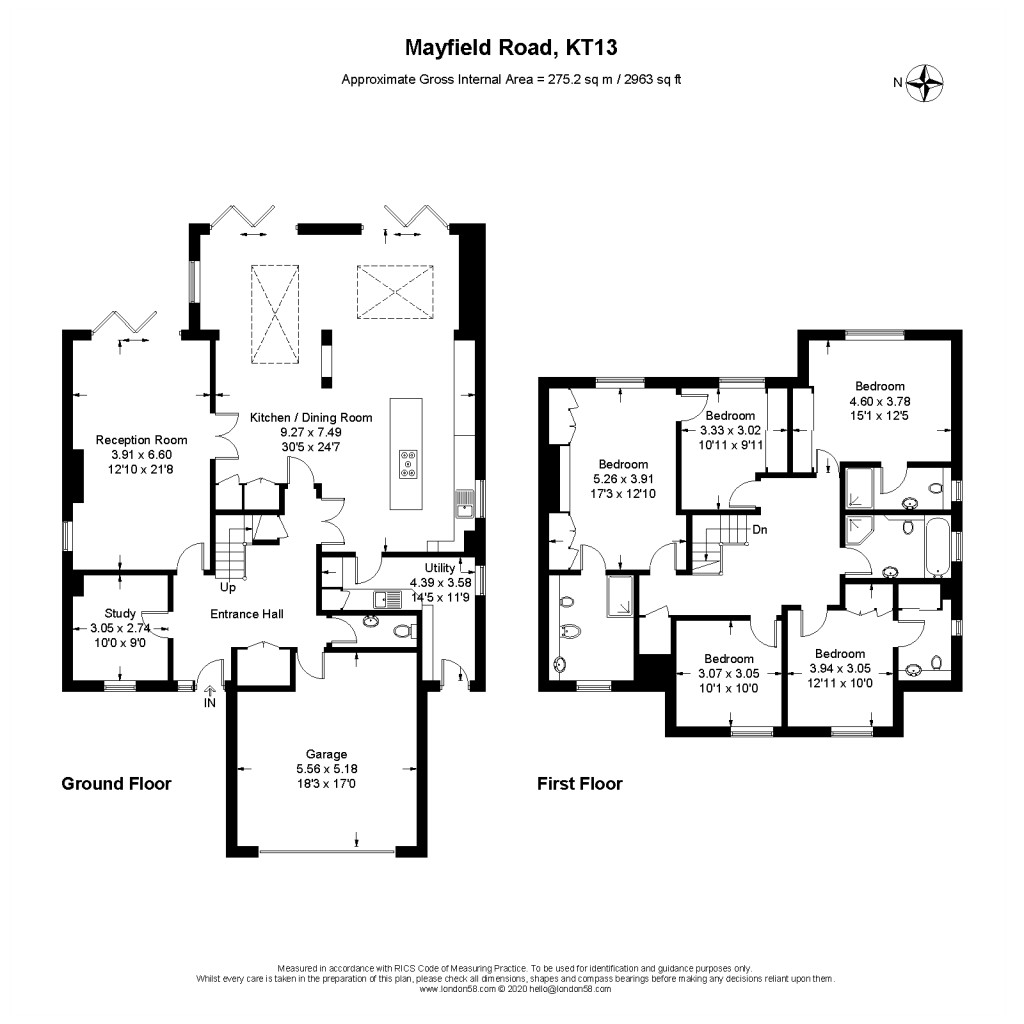 Floorplans For Mayfield Road, Weybridge, Surrey