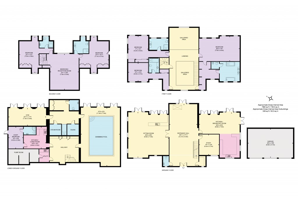 Floorplans For Old Avenue, St George's Hill, Weybridge, KT13