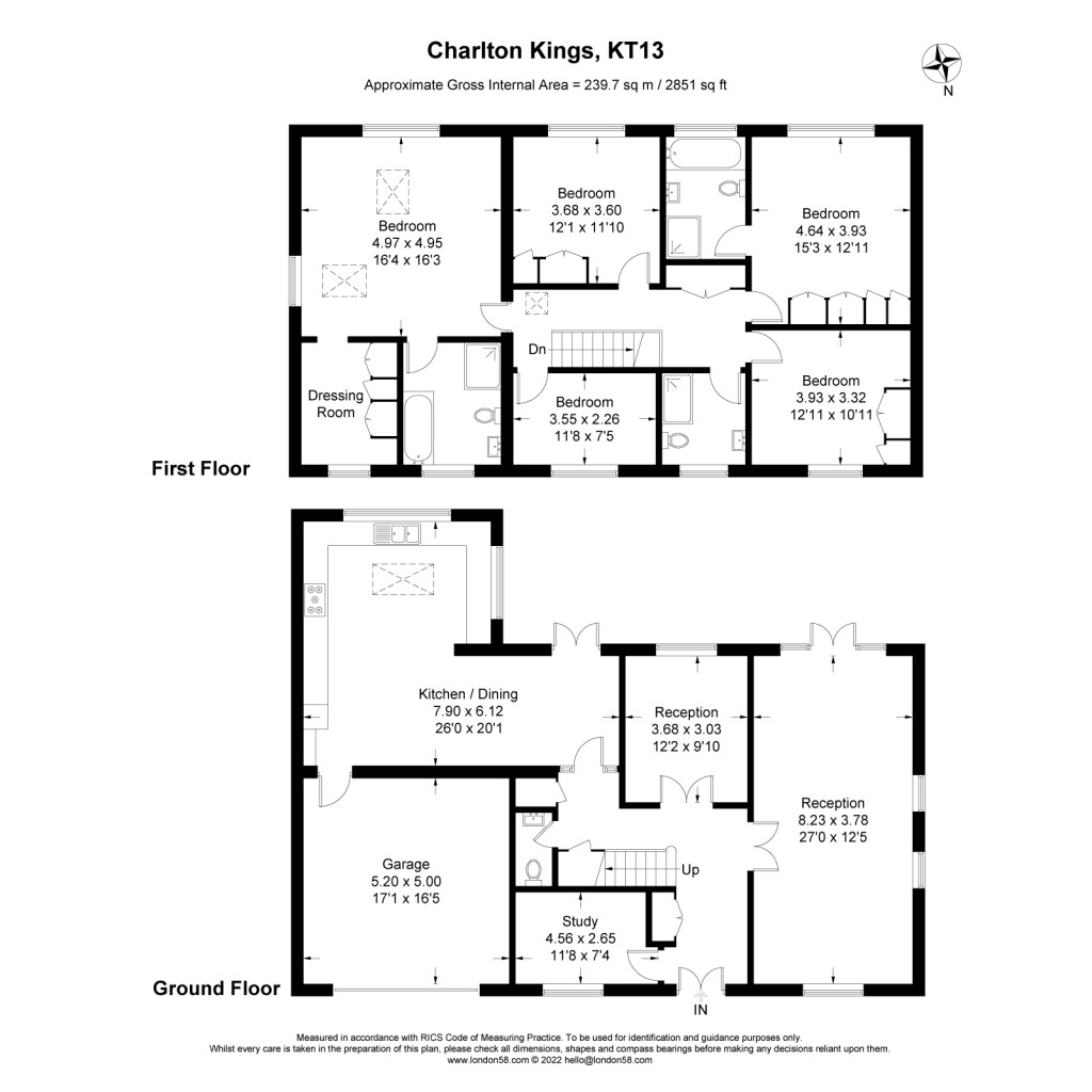 Floorplans For Charlton Kings, Weybridge, KT13