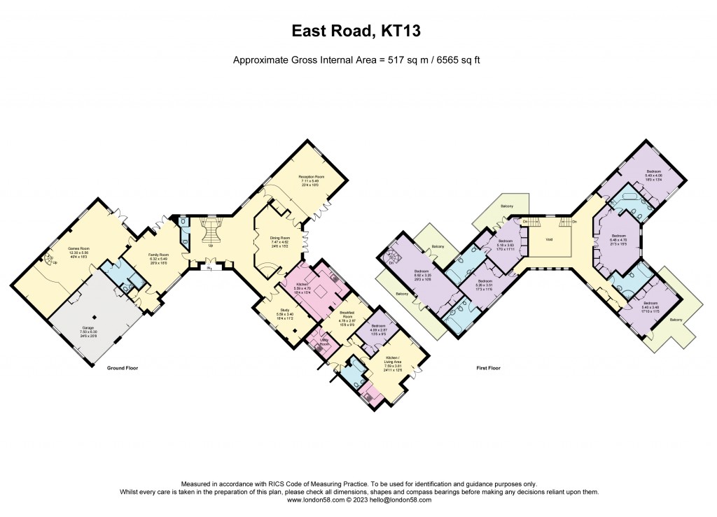 Floorplans For East Road, St George's Hill, Surrey