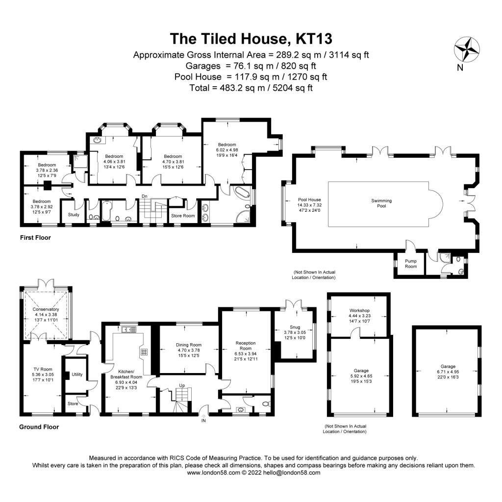 Floorplans For East Road, St Georges Hill, Weybridge, KT13