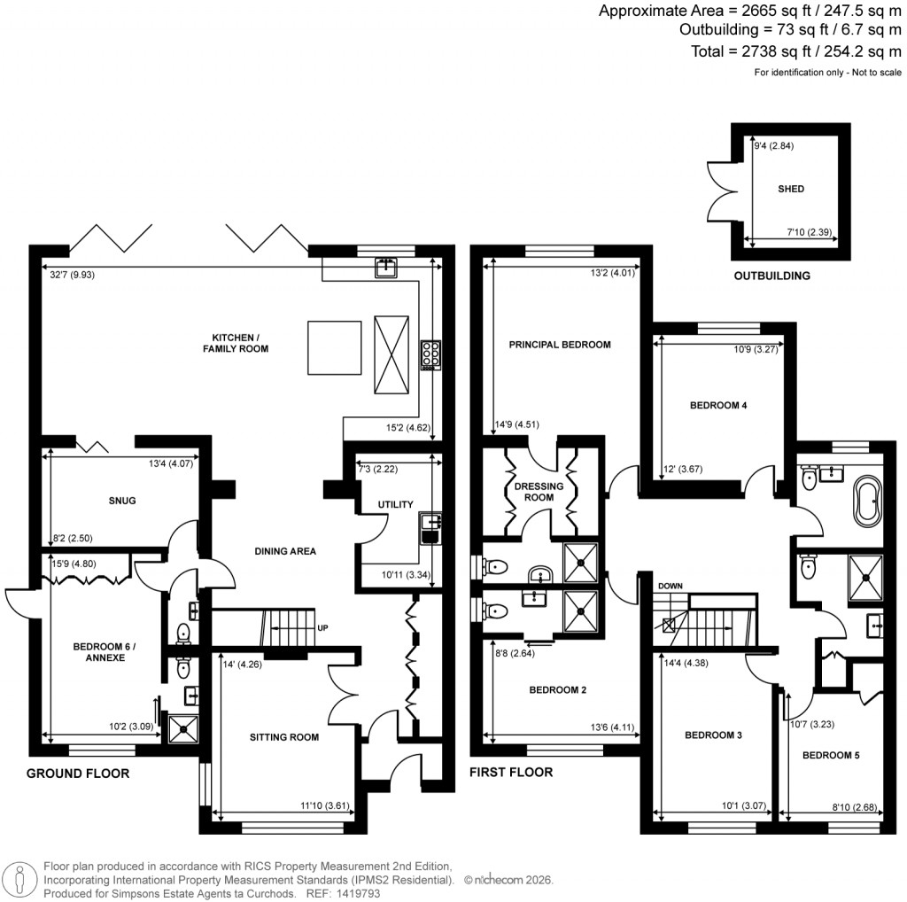 Floorplans For Oatlands Close, Weybridge, Surrey