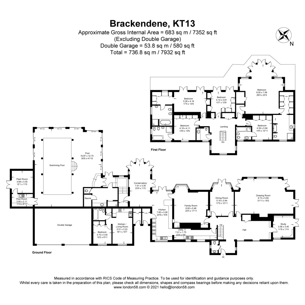 Floorplans For Golf Club Road, St George's Hill, Weybridge, KT13