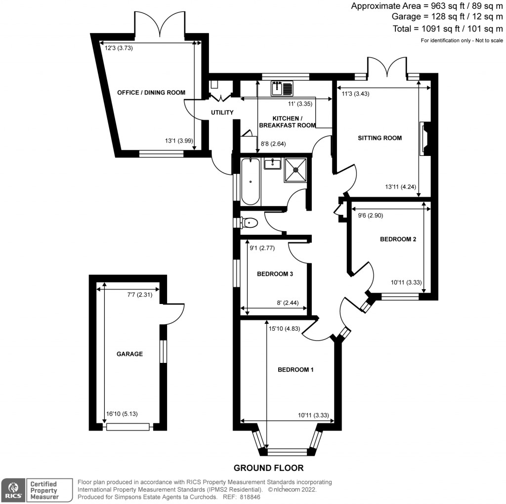 Floorplans For Fortescue Road, Weybridge, KT13
