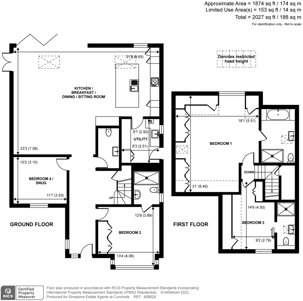 Floorplans For Castleview Road, Weybridge, KT13