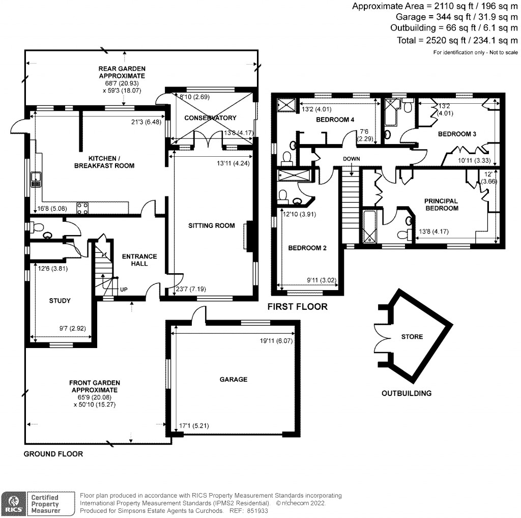 Floorplans For Oatlands Avenue, Weybridge, KT13