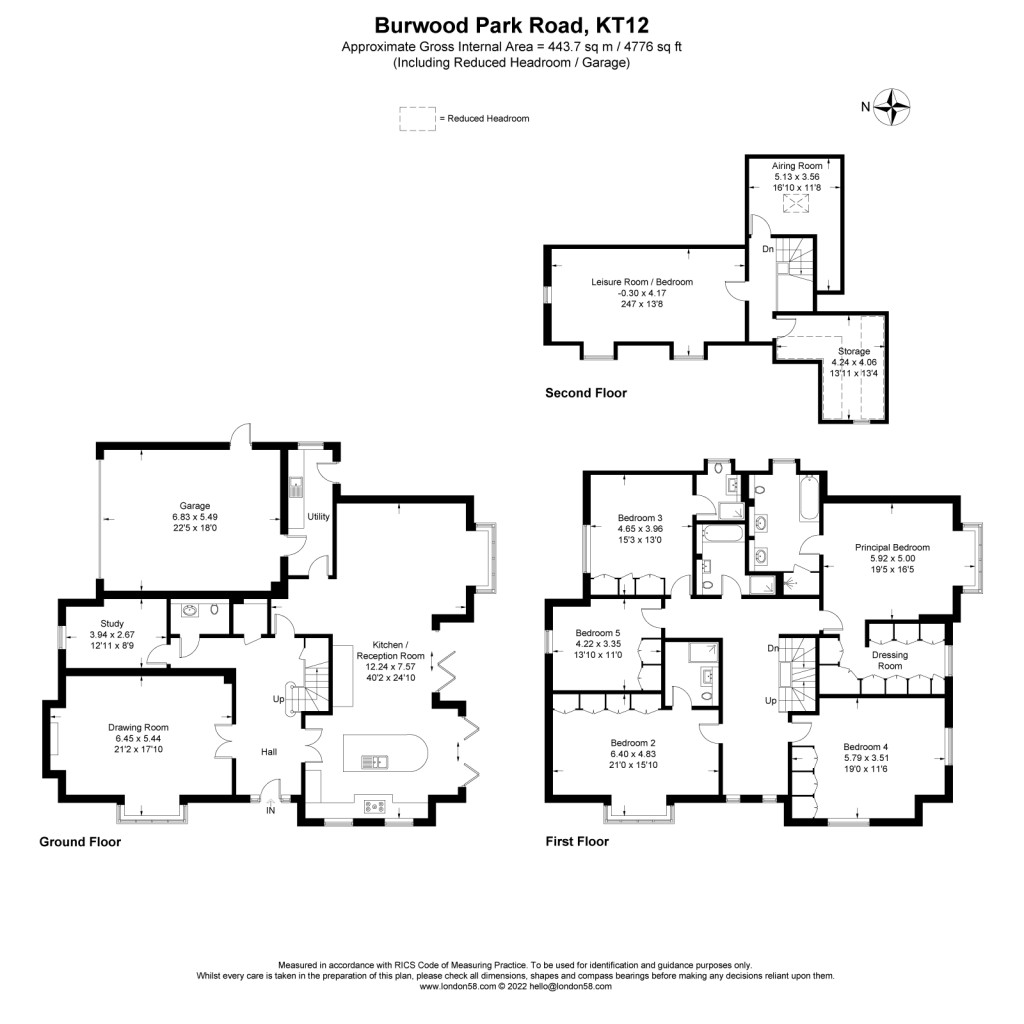 Floorplans For Burwood Park Road, Walton-on-Thames, KT12