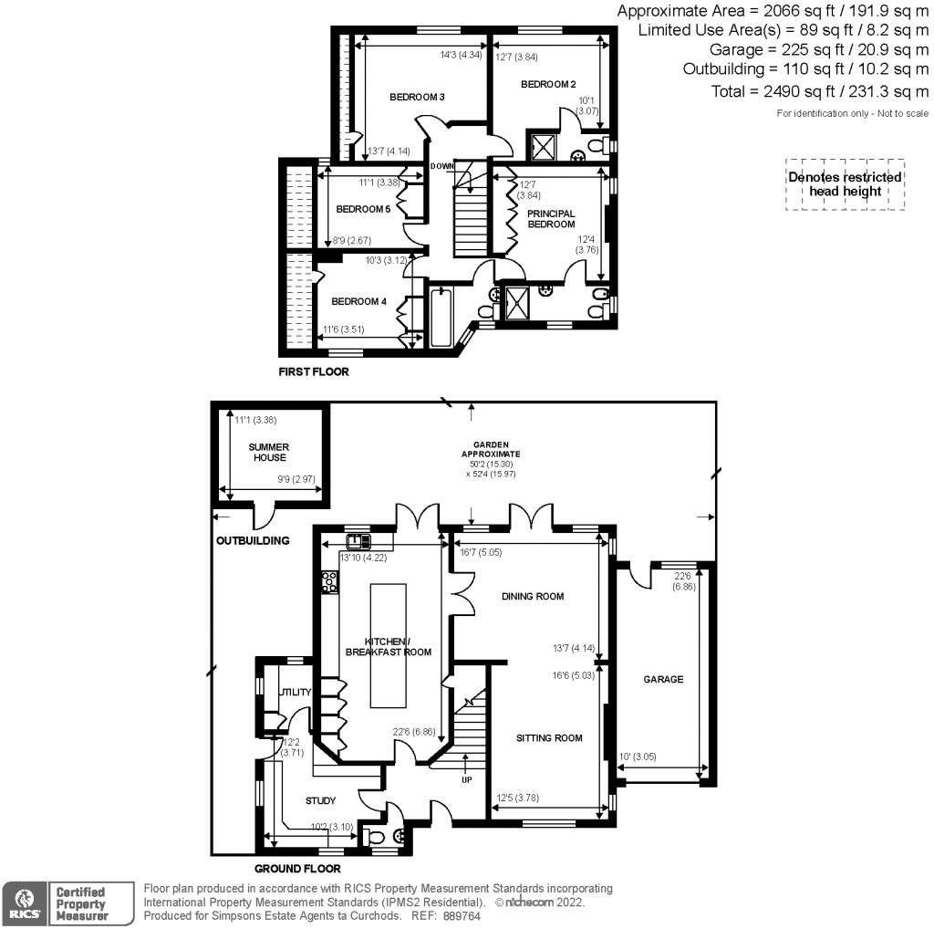 Floorplans For Oatlands Close, Weybridge, KT13