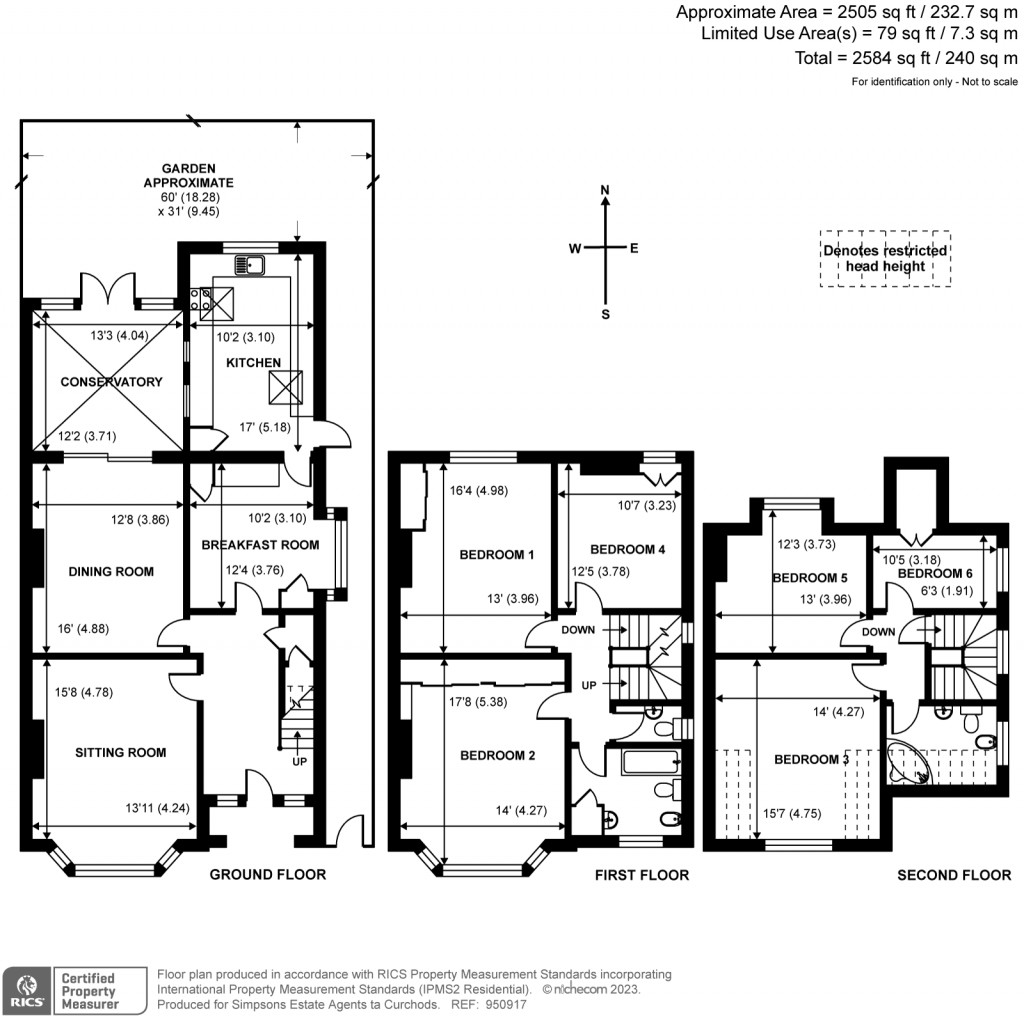 Floorplans For Curzon Road, Weybridge, KT13
