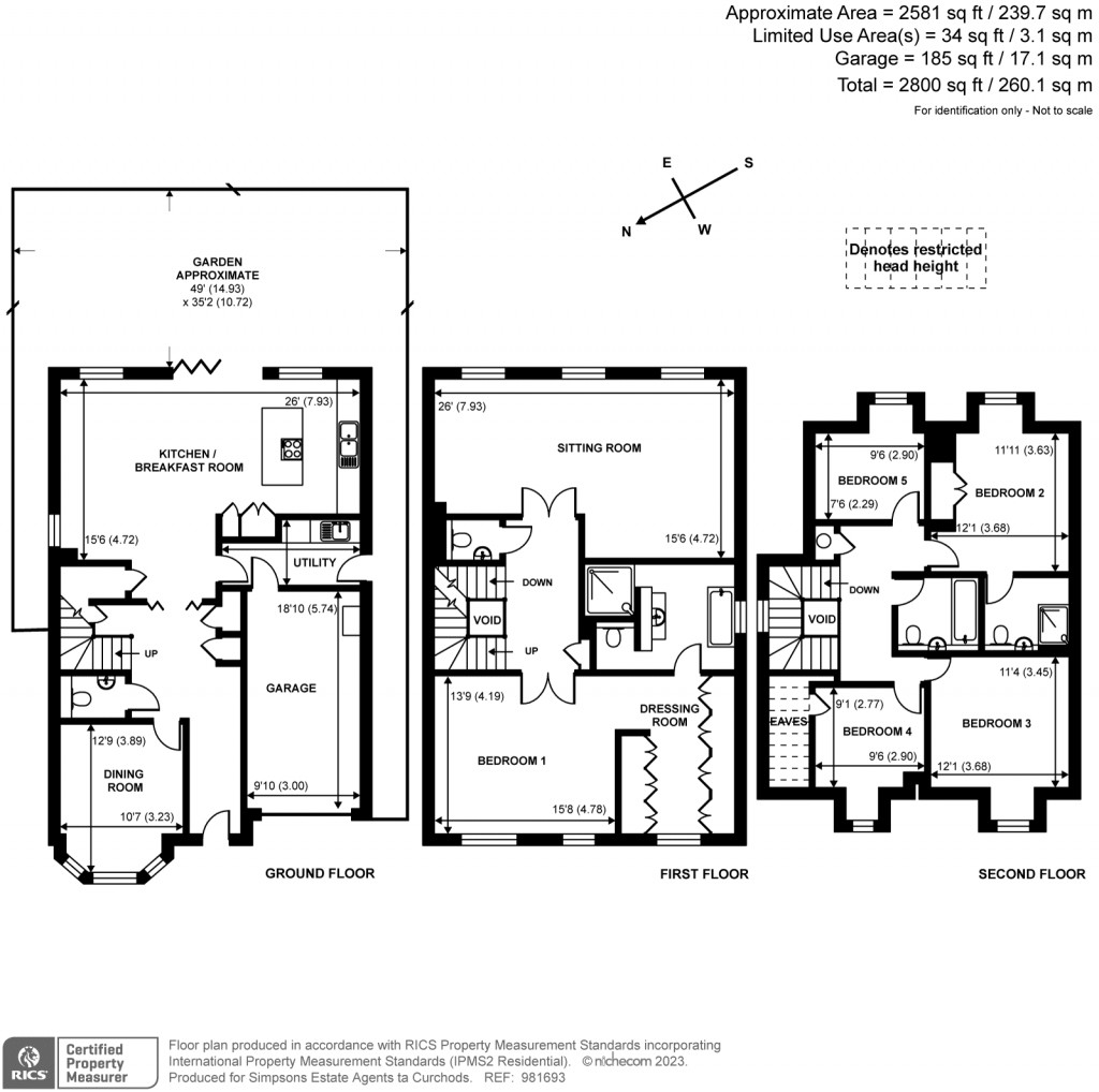 Floorplans For Cavendish Road, Weybridge, Surrey