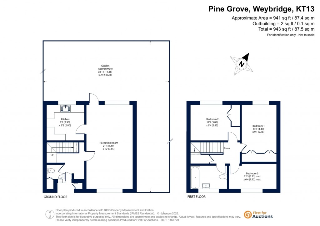 Floorplans For Pine Grove, Weybridge, Surrey