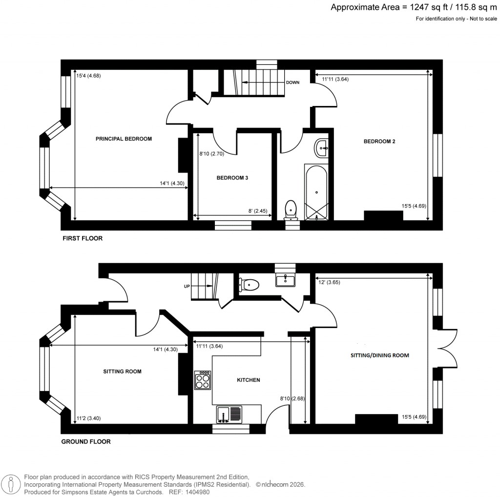 Floorplans For Oakdale Road, Weybridge, Surrey
