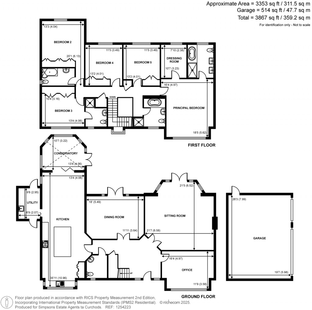 Floorplans For High Pine Close, Weybridge, KT13