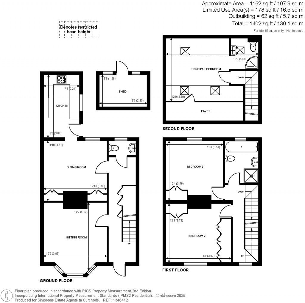 Floorplans For Vale Road, Weybridge, Surrey