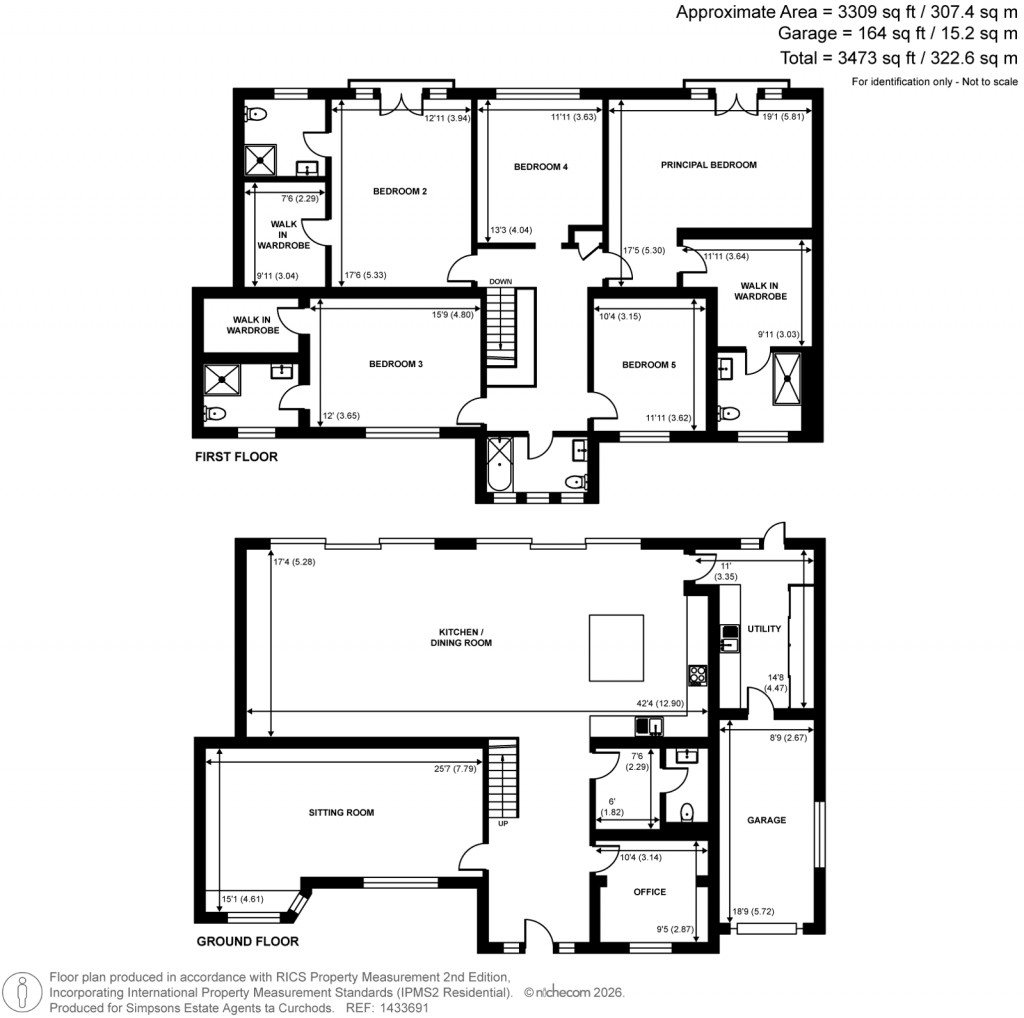Floorplans For Pine Grove, Weybridge, Surrey