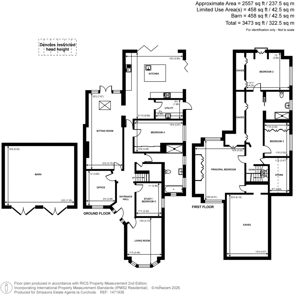 Floorplans For Dorney Grove, Weybridge, Surrey