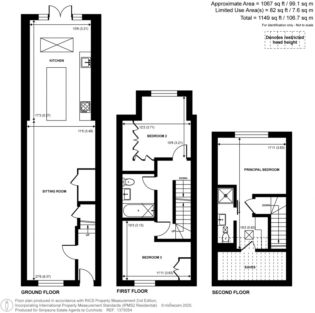 Floorplans For Radnor Road, Weybridge, Surrey