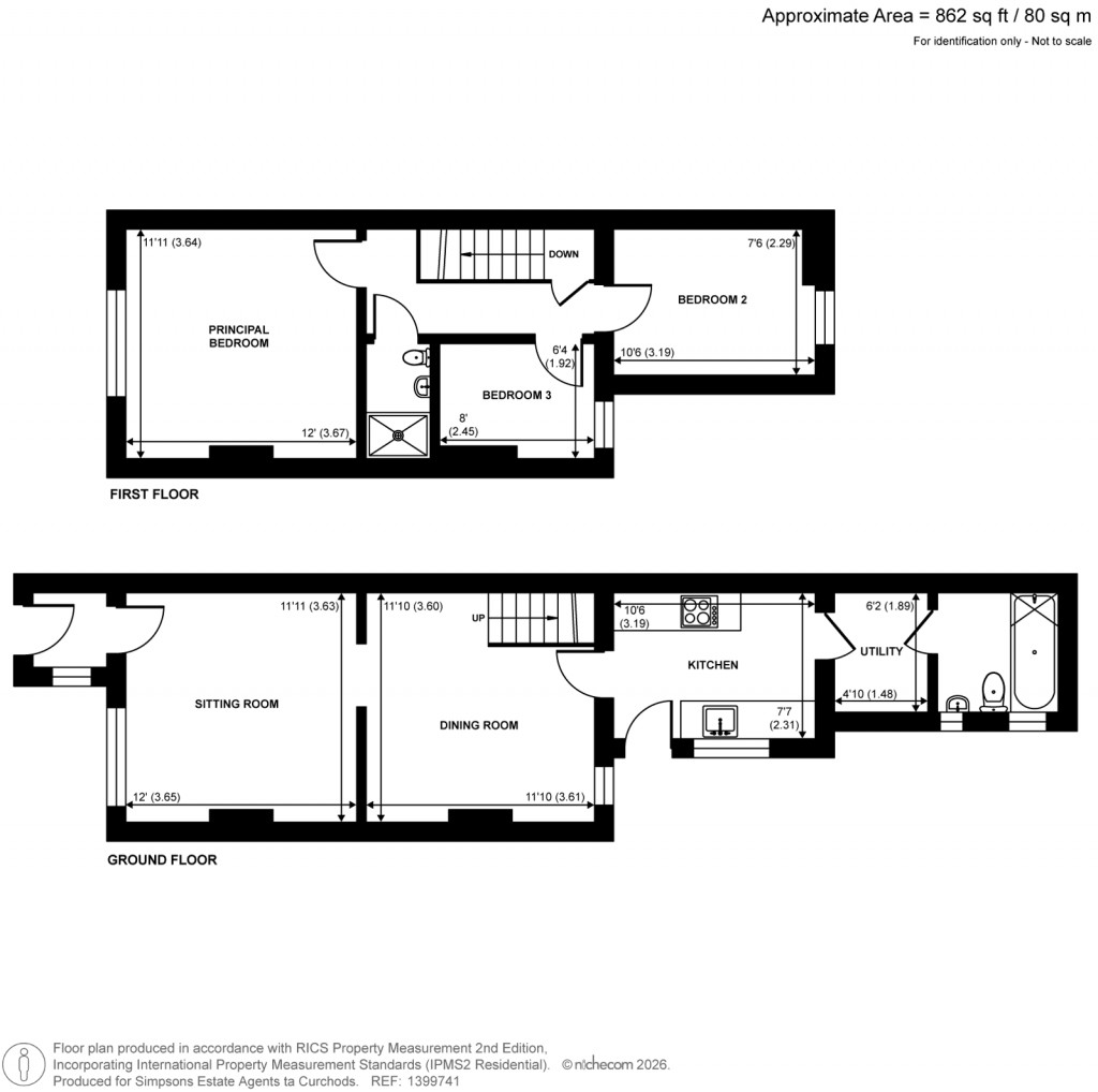 Floorplans For New Road, Weybridge, Surrey