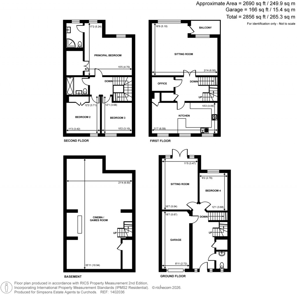 Floorplans For Chaucer Avenue, Weybridge, Surrey