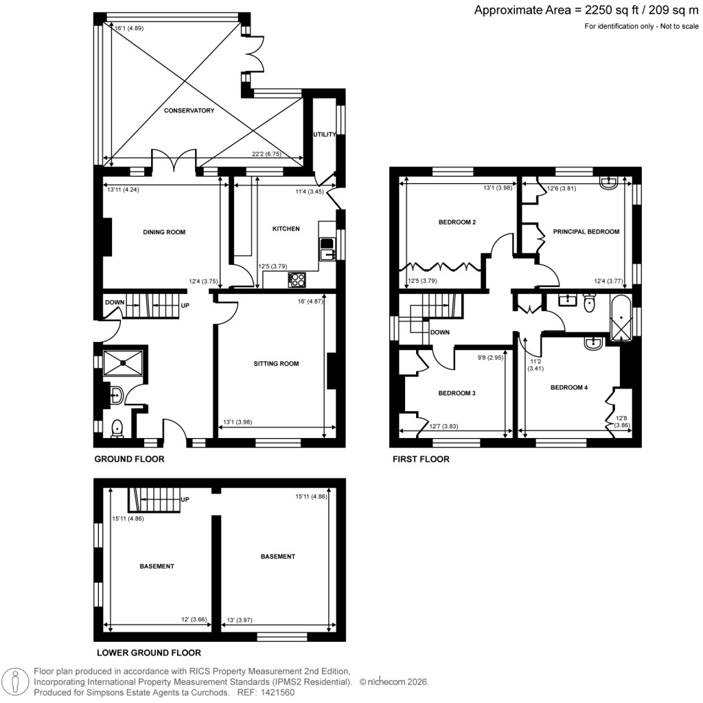 Floorplans For Princes Road, Weybridge, Surrey